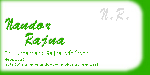 nandor rajna business card